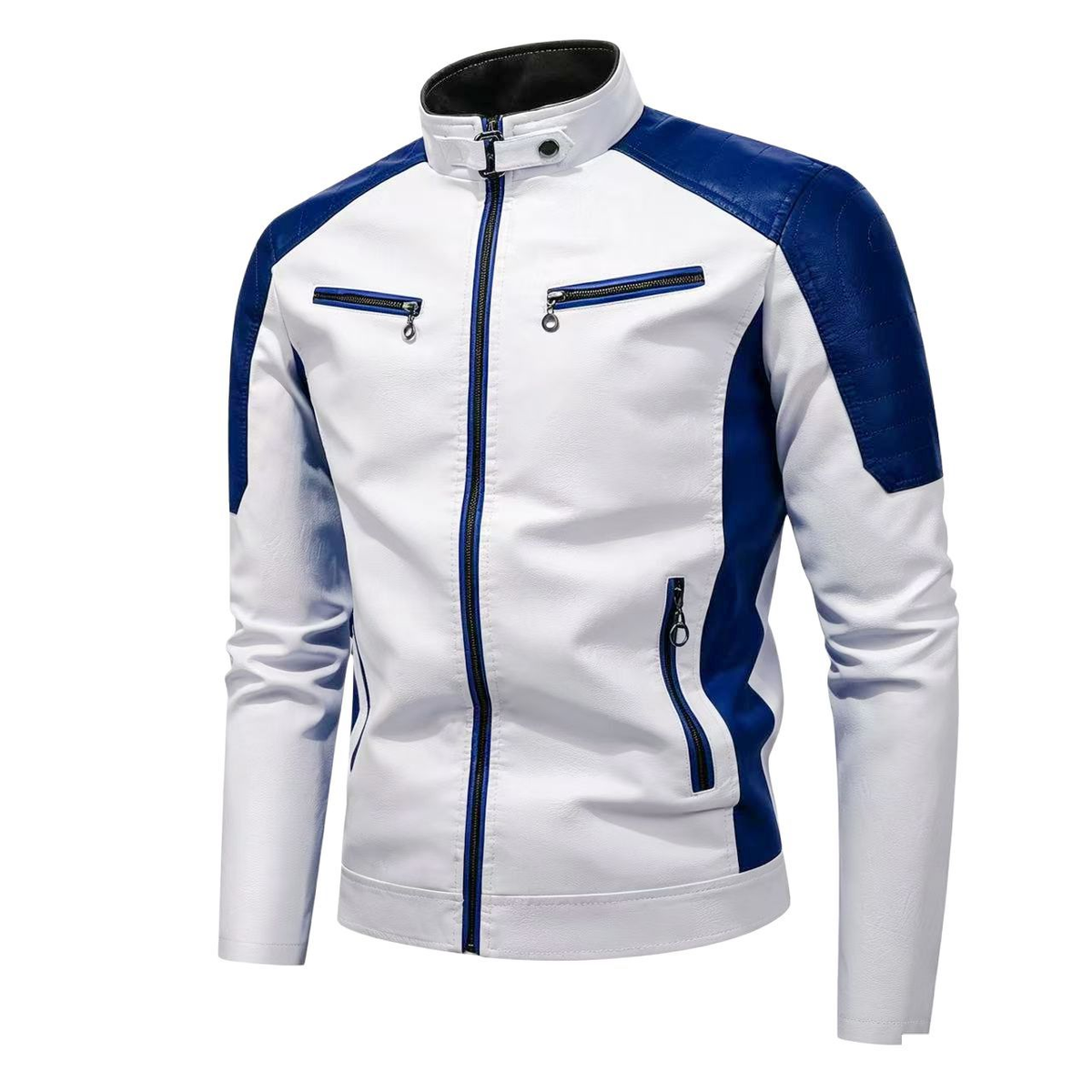 Classic Moto Style Zipper Outerwear Coat