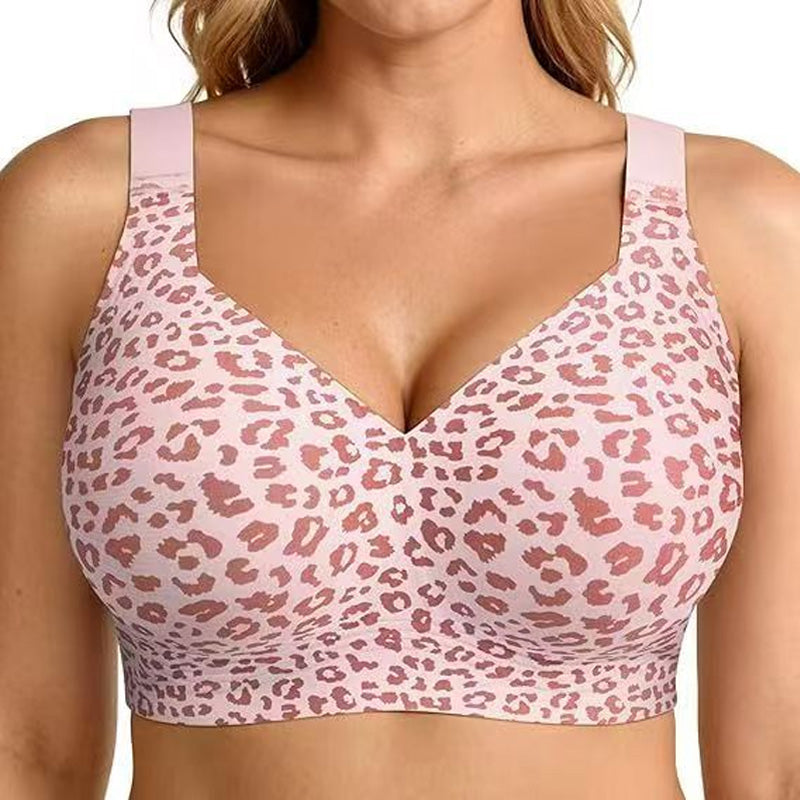High-support, wide-strap, wire-free bra
