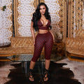 Retro polka dot top paired with cropped pants set