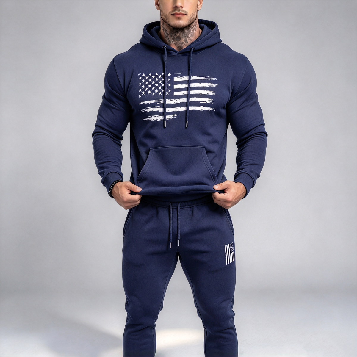 Vintage Flag Hoodie Set