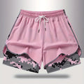 Double-layered camouflage lining running shorts