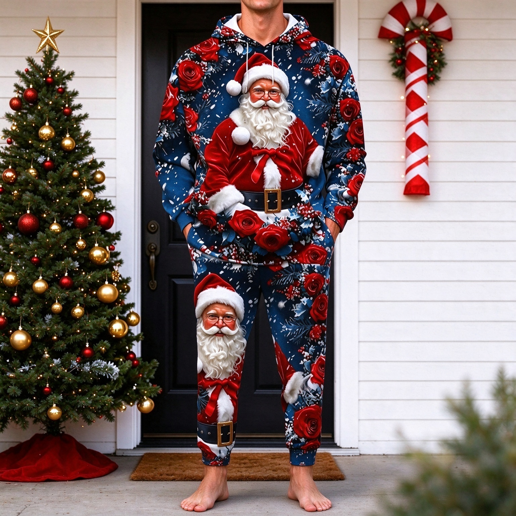 Men's Christmas Hoodie Tracksuit