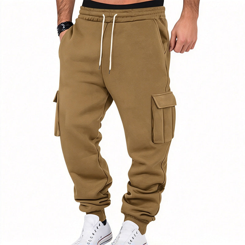 Men's Drawstring Fleece Cargo Pants