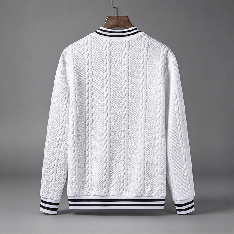 Men's Color-Block Ribbed Long-Sleeve Jacket