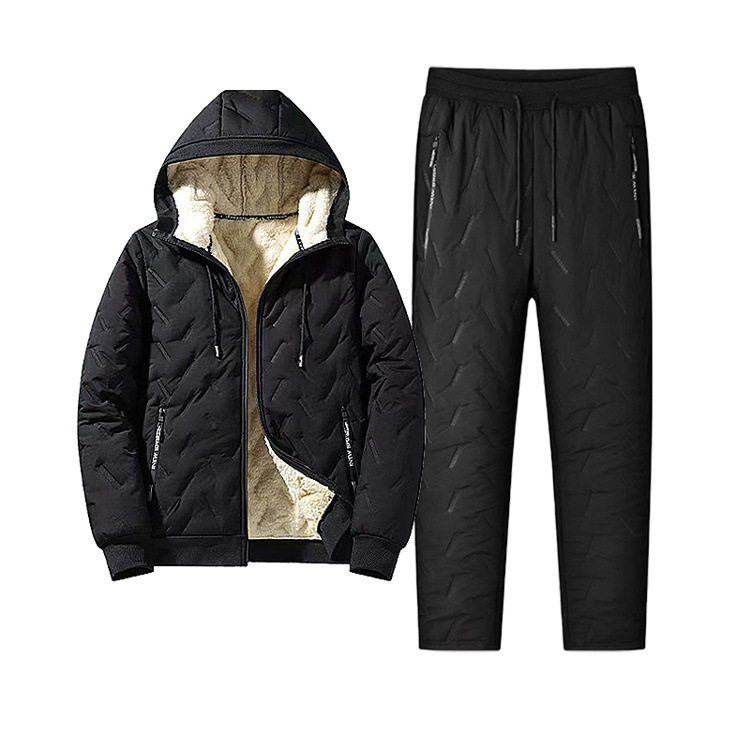 Men Winter Fleece Lined Two-Piece Outfit