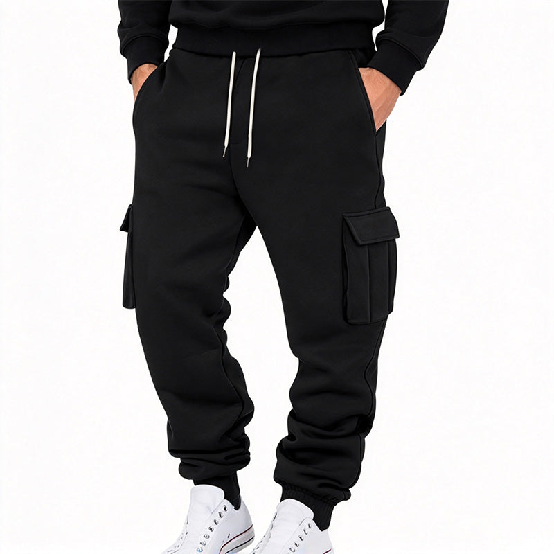 Men's Drawstring Fleece Cargo Pants