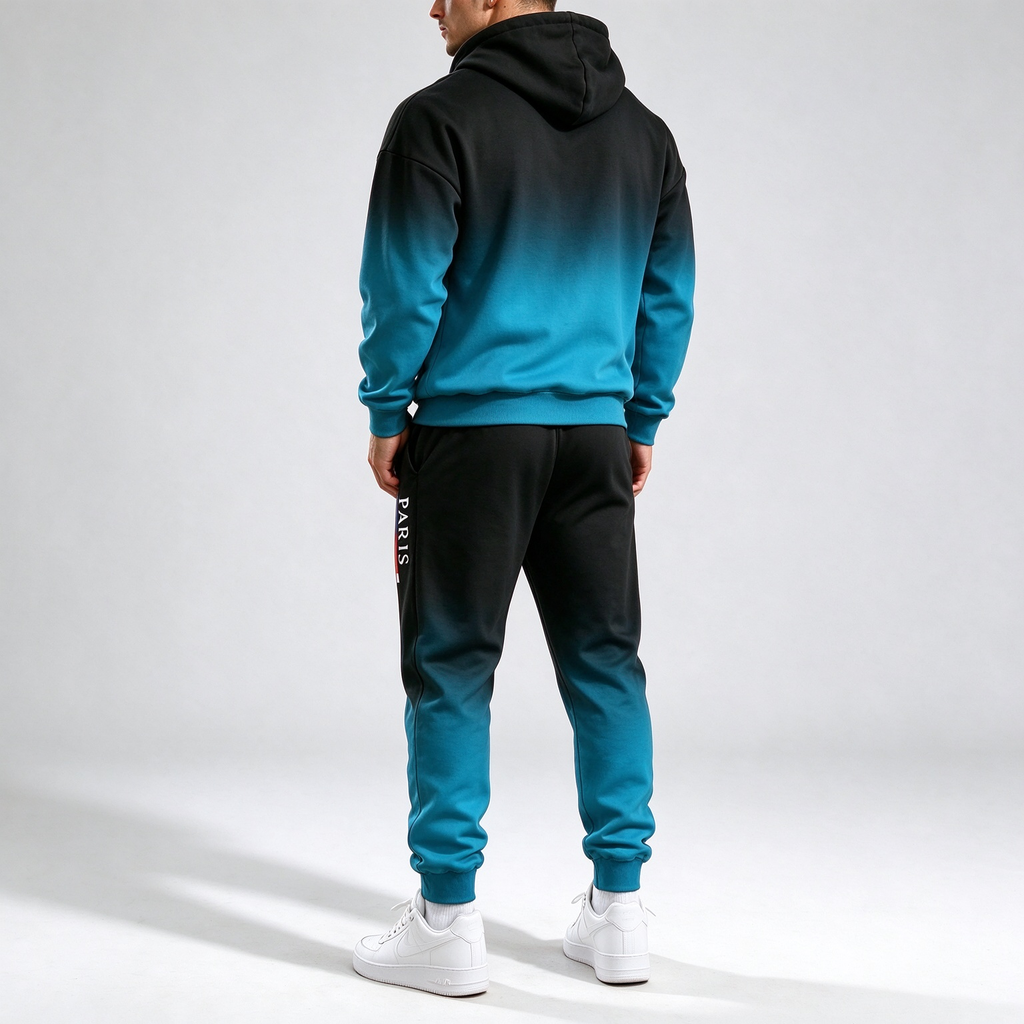 Casual Paris Print Hoodie & Jogger Suit