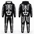 Skeleton Print Hoodie Tracksuit