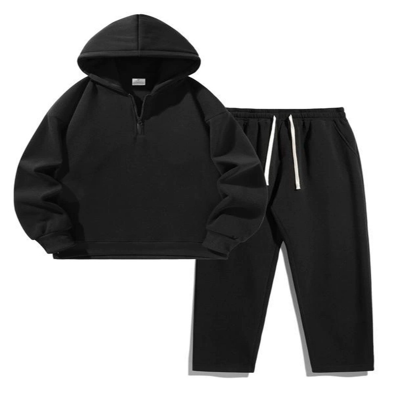Half Zip Hoodie And Pants Casual Tracksuit Set