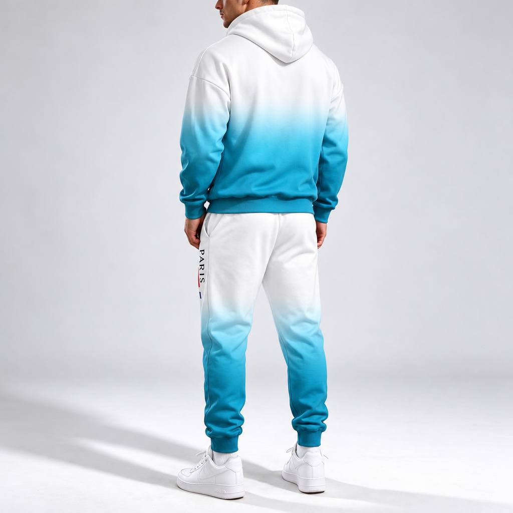 Casual Paris Print Hoodie & Jogger Suit