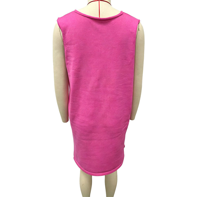 Loose V-neck pinafore dress
