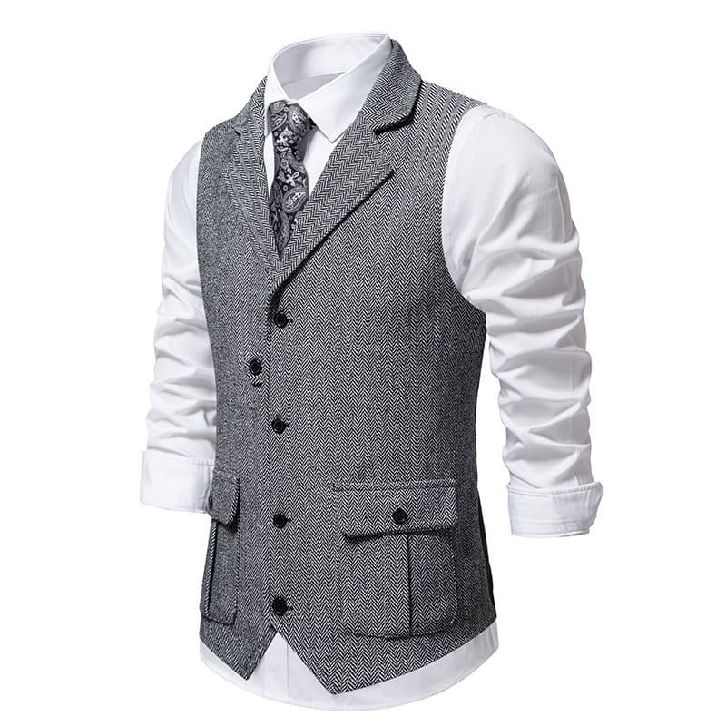 Men's Retro Lapel Vest Short Suit Vest