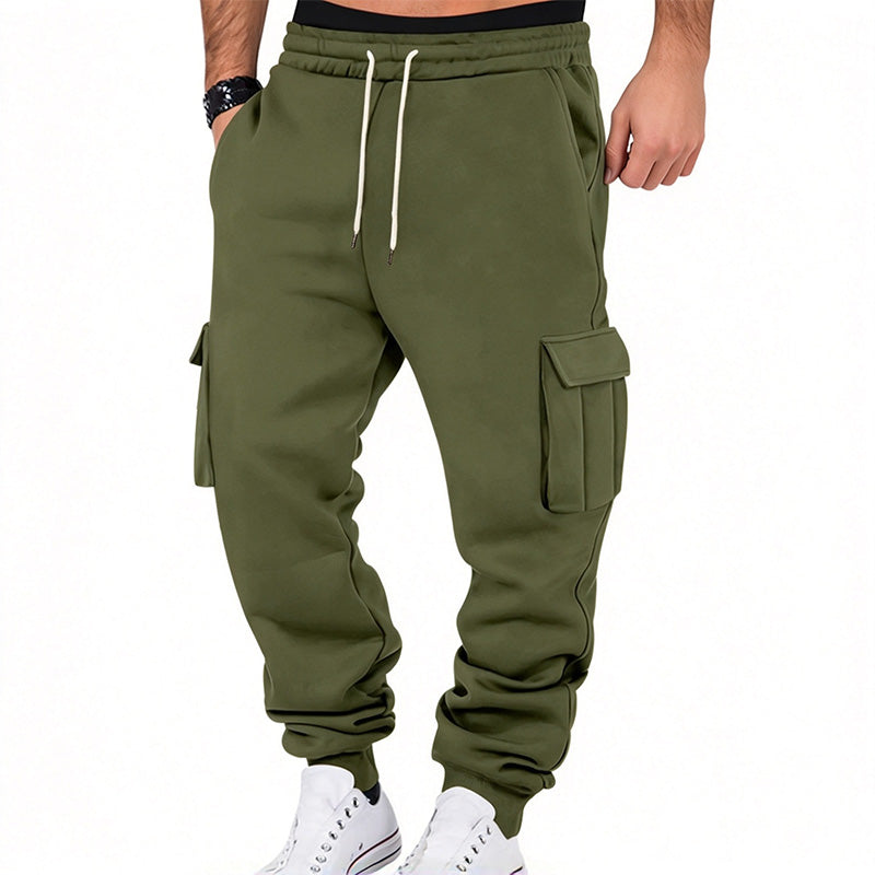 Men's Drawstring Fleece Cargo Pants