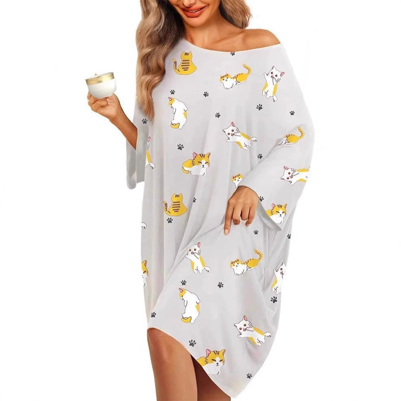Loose-fitting Fun Patterned Nightgown