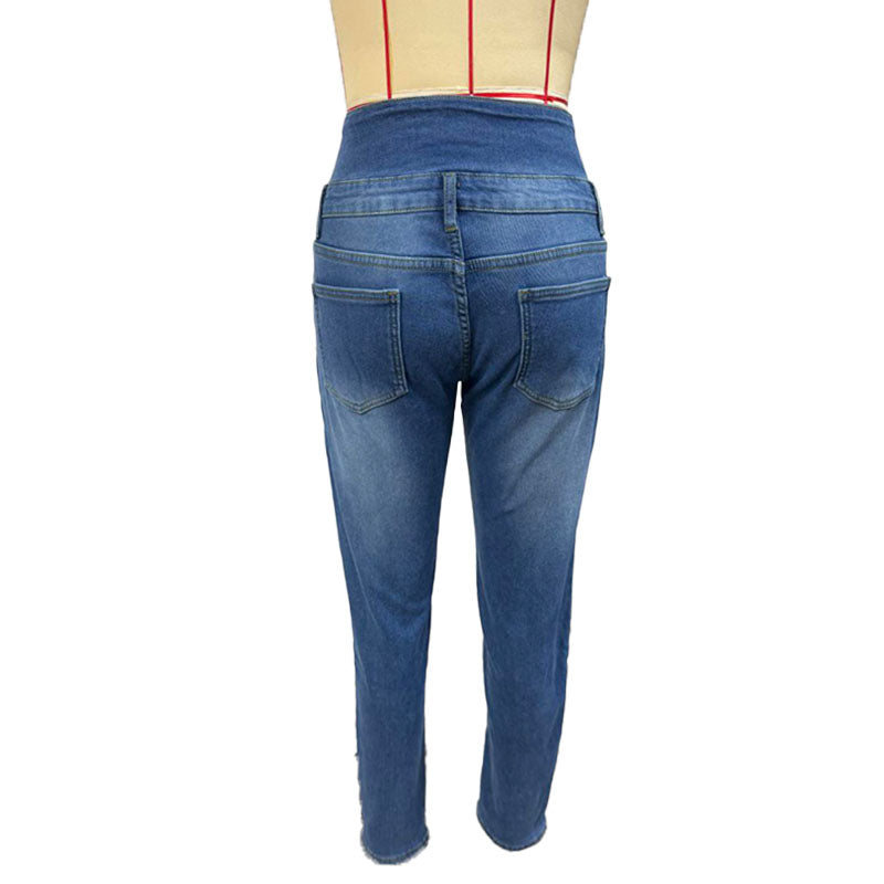High-waisted fleece-lined skinny jeans