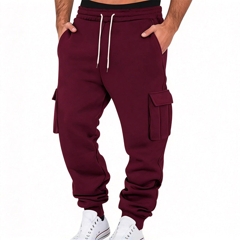 Men's Drawstring Fleece Cargo Pants