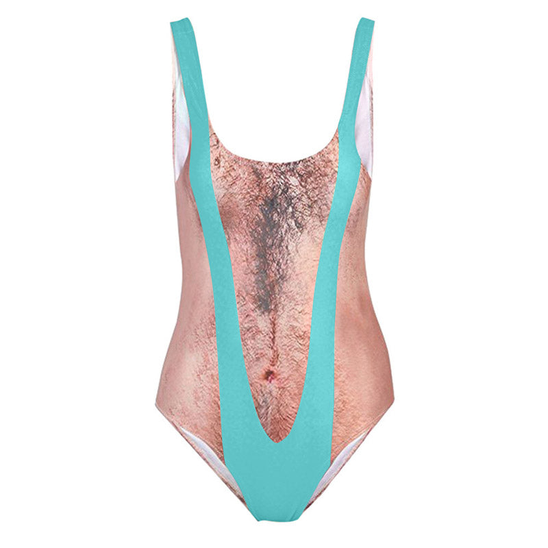 Fun and realistic printed onesie swimsuit