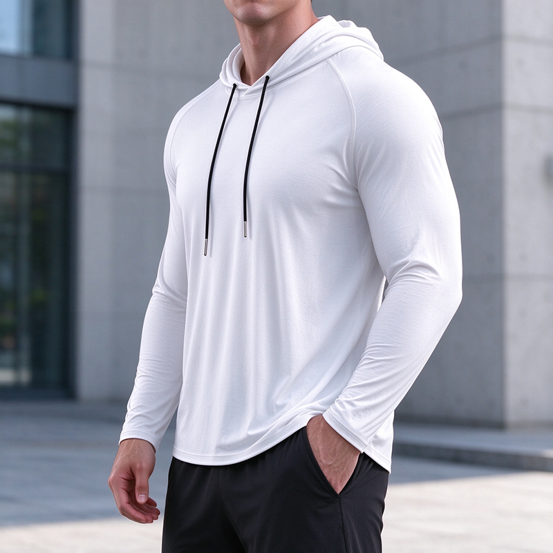 Men’s Long-Sleeve Hooded Pullover Shirt