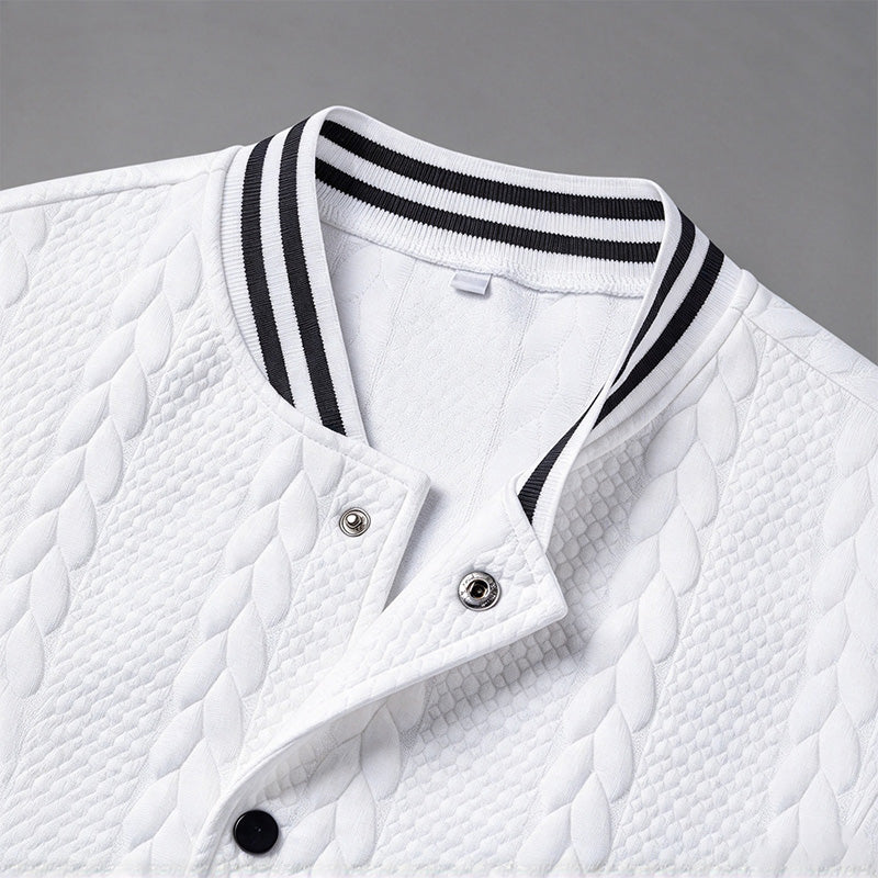 Men's Color-Block Ribbed Long-Sleeve Jacket