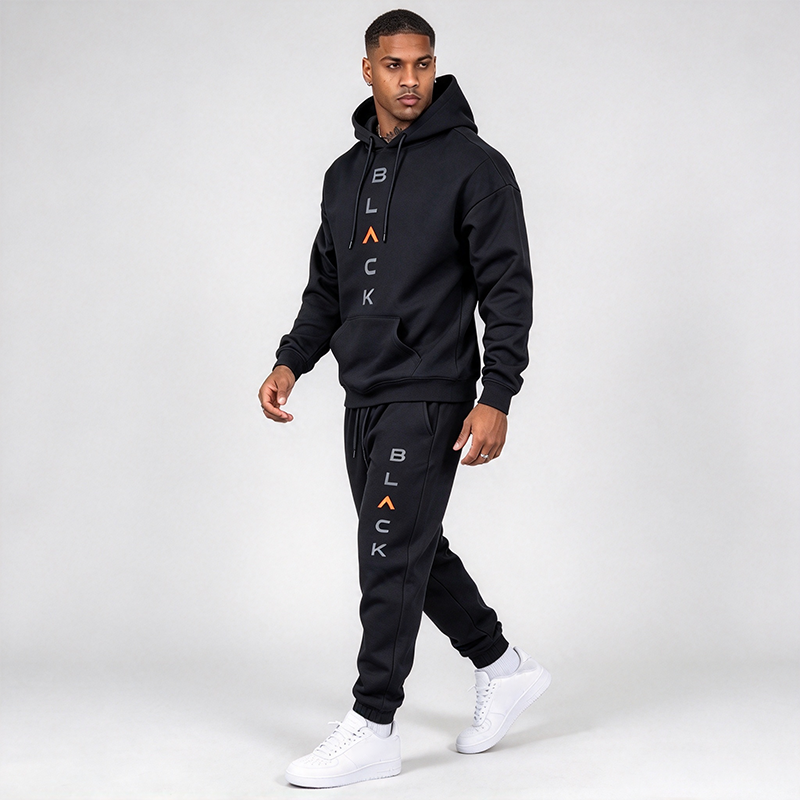 Men's Letter Print Hooded Suit
