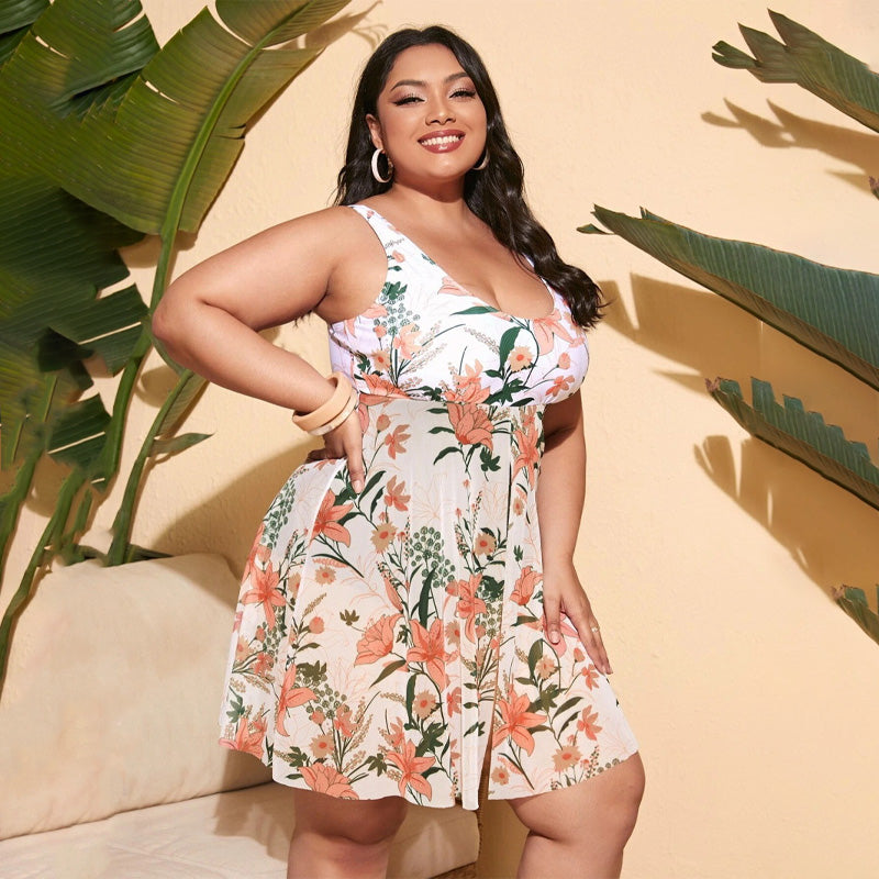 Backless Slimming One-Piece Swimdress