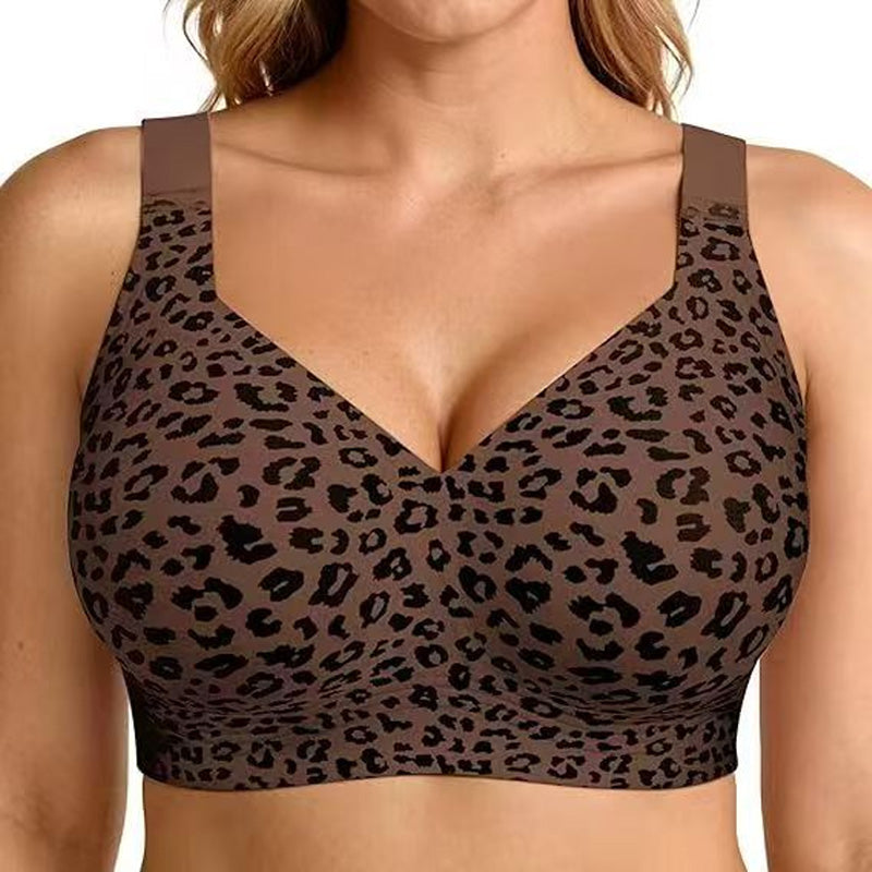 High-support, wide-strap, wire-free bra