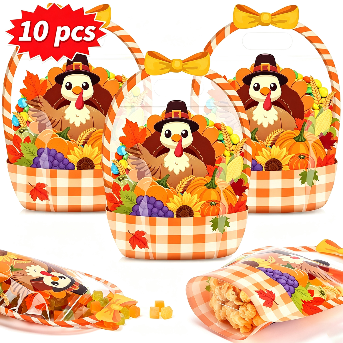 Halloween Pumpkin Candy Treat Bag