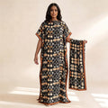 Geometric print beach shawl and dress