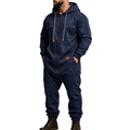 Fully zippered multi-pocket hip-hop jumpsuit
