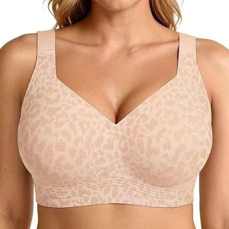 High-support, wide-strap, wire-free bra