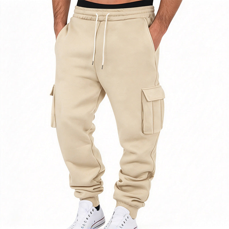 Men's Drawstring Fleece Cargo Pants