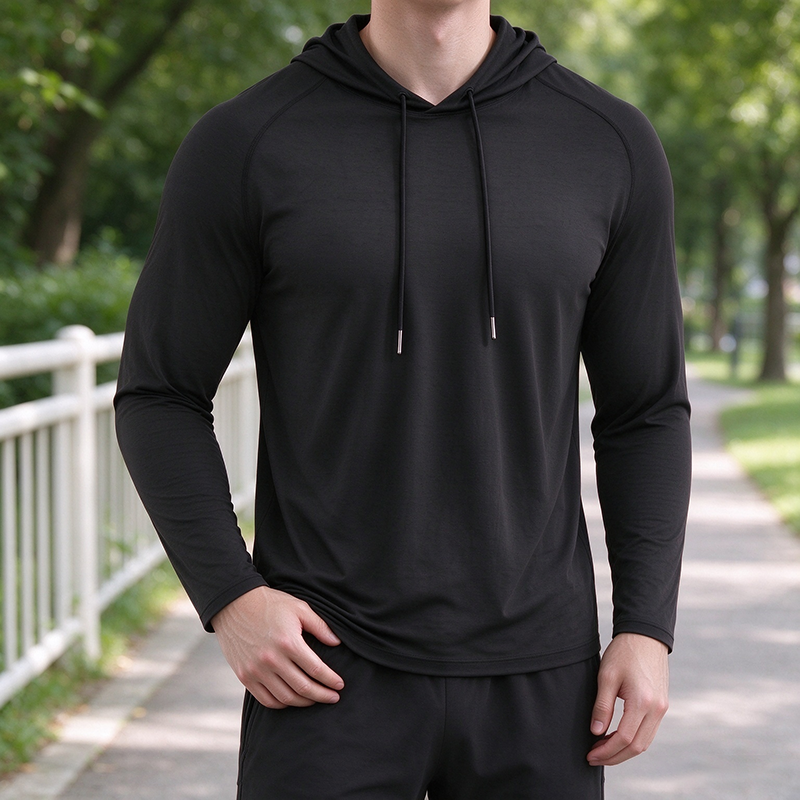 Men’s Long-Sleeve Hooded Pullover Shirt