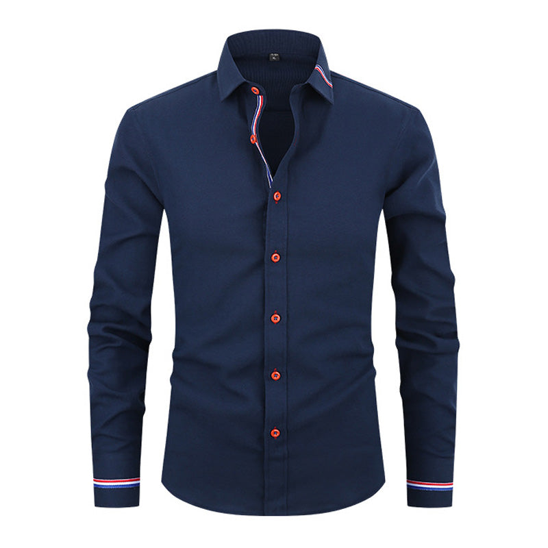 Men's  Casual Striped Long-Sleeve Shirt
