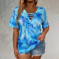 Loose Tie-Dye Top with Tie