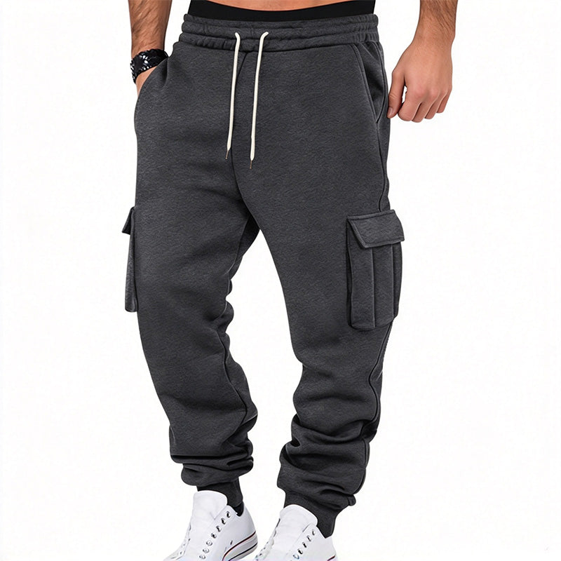 Men's Drawstring Fleece Cargo Pants