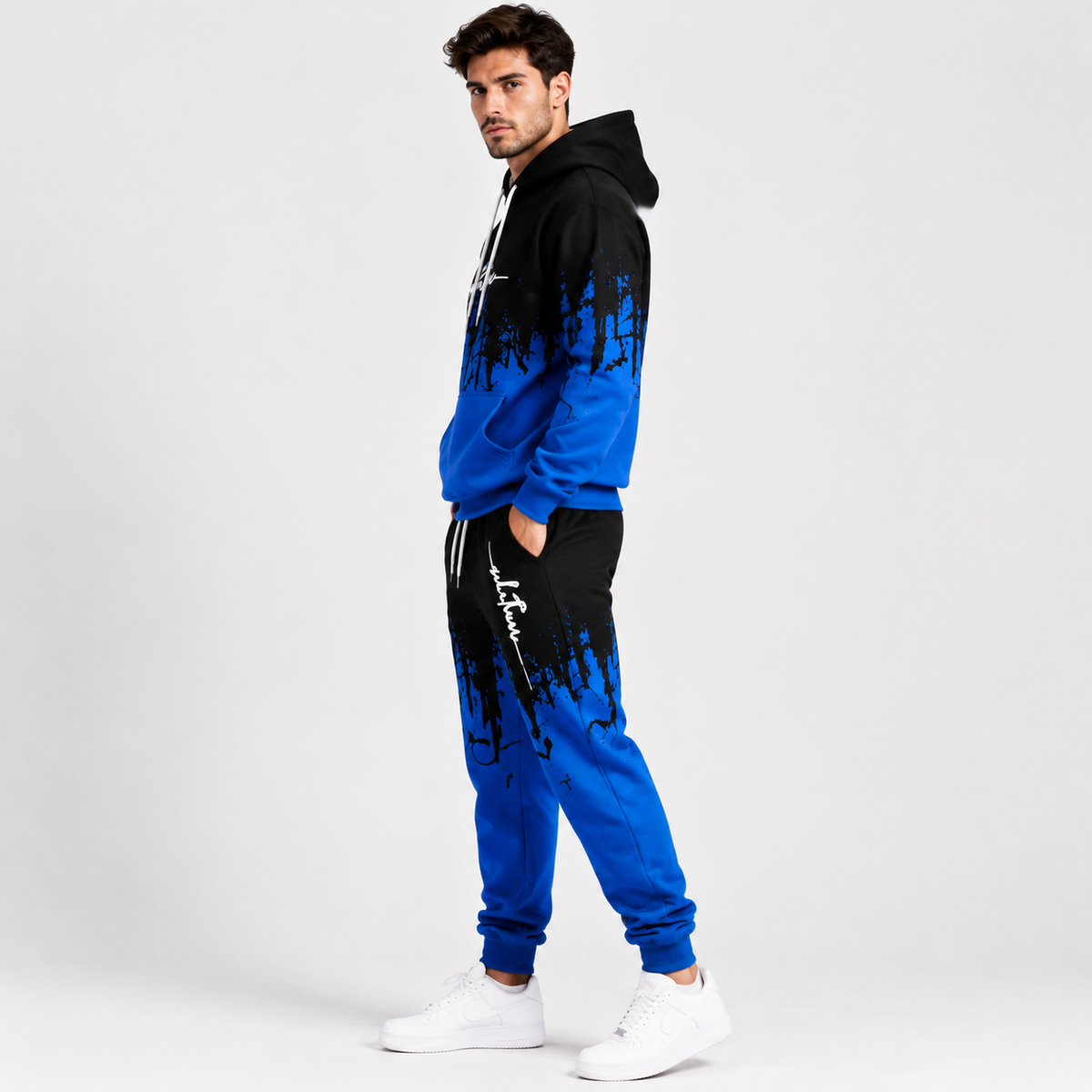 Streetwear Gradient Hoodie And Jogger Set