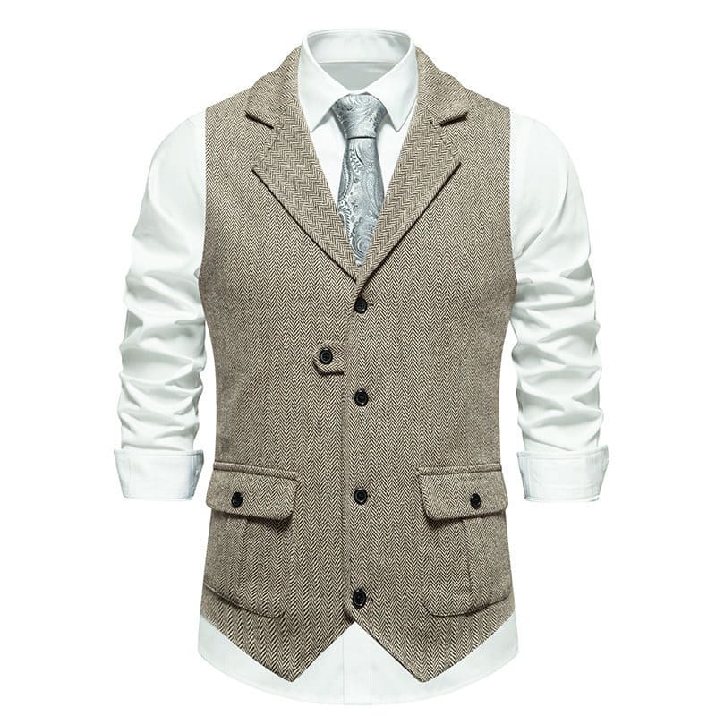 Men's Retro Lapel Vest Short Suit Vest