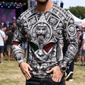 Men’s Ancient Tribal Full Print Long Sleeve Crew Neck T-Shirt