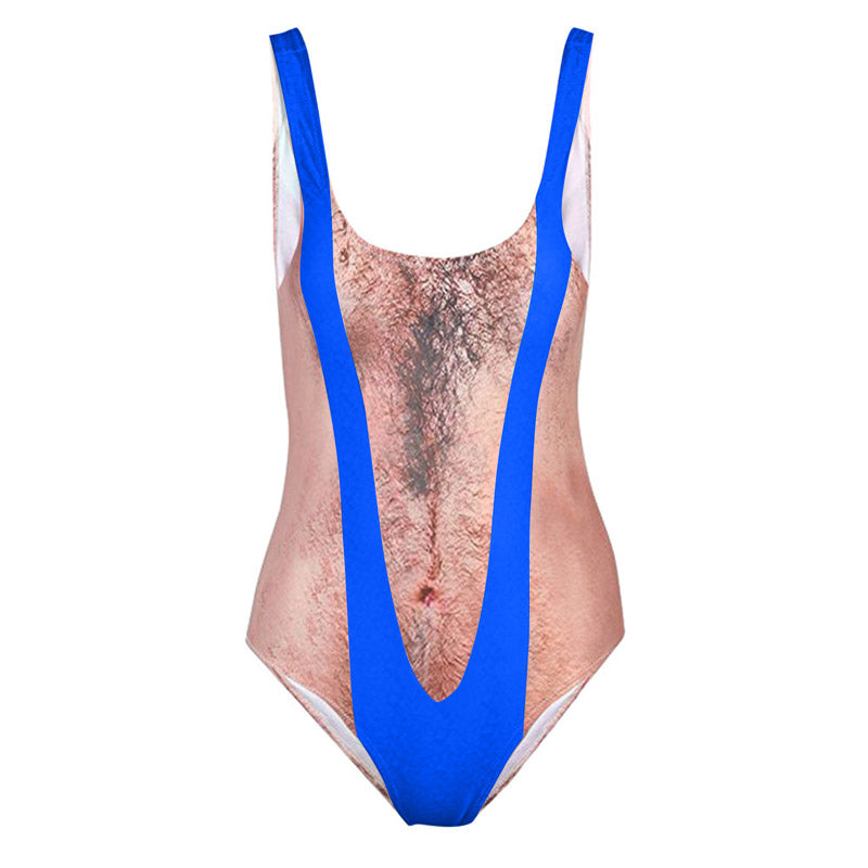 Fun and realistic printed onesie swimsuit