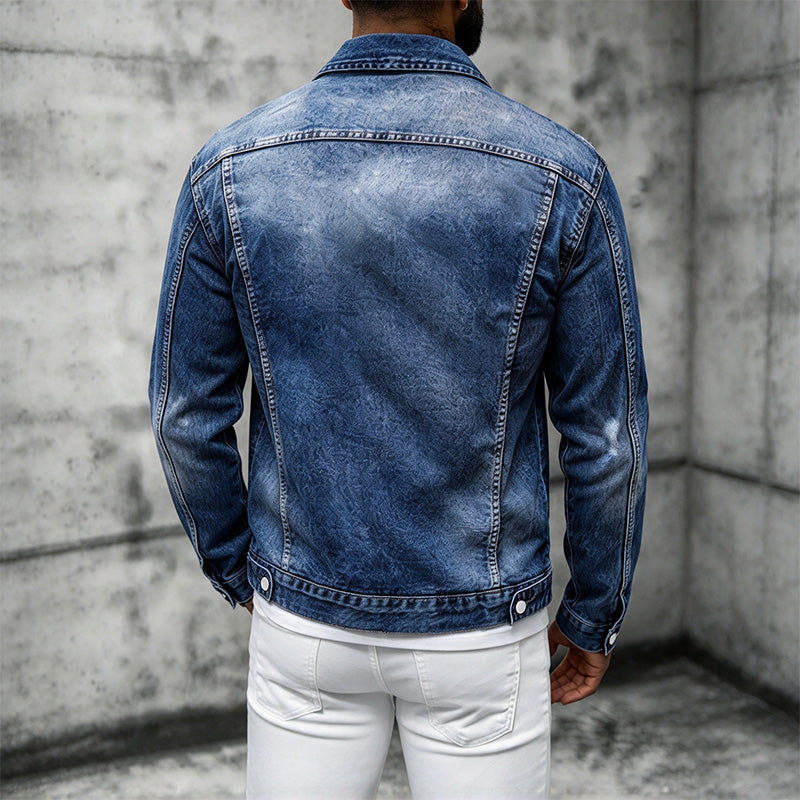 Men's ripped denim jacket