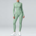 High-Neck Zippered Long-Sleeved Bodysuit