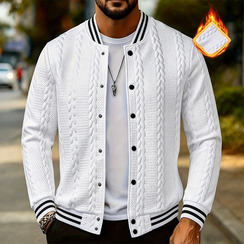 Men's Color-Block Ribbed Long-Sleeve Jacket