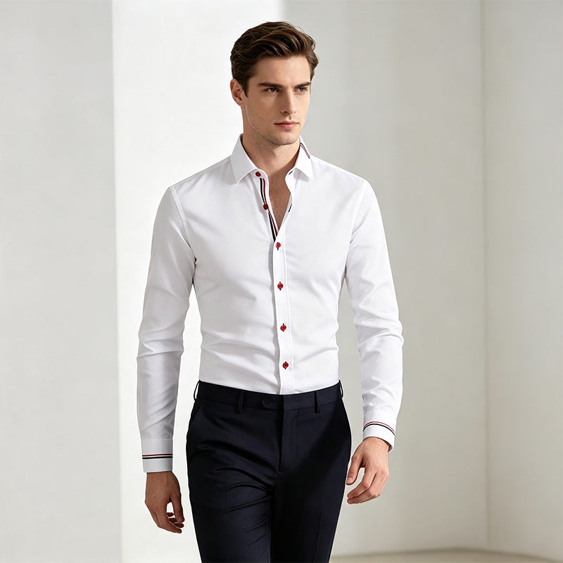 Men's  Casual Striped Long-Sleeve Shirt