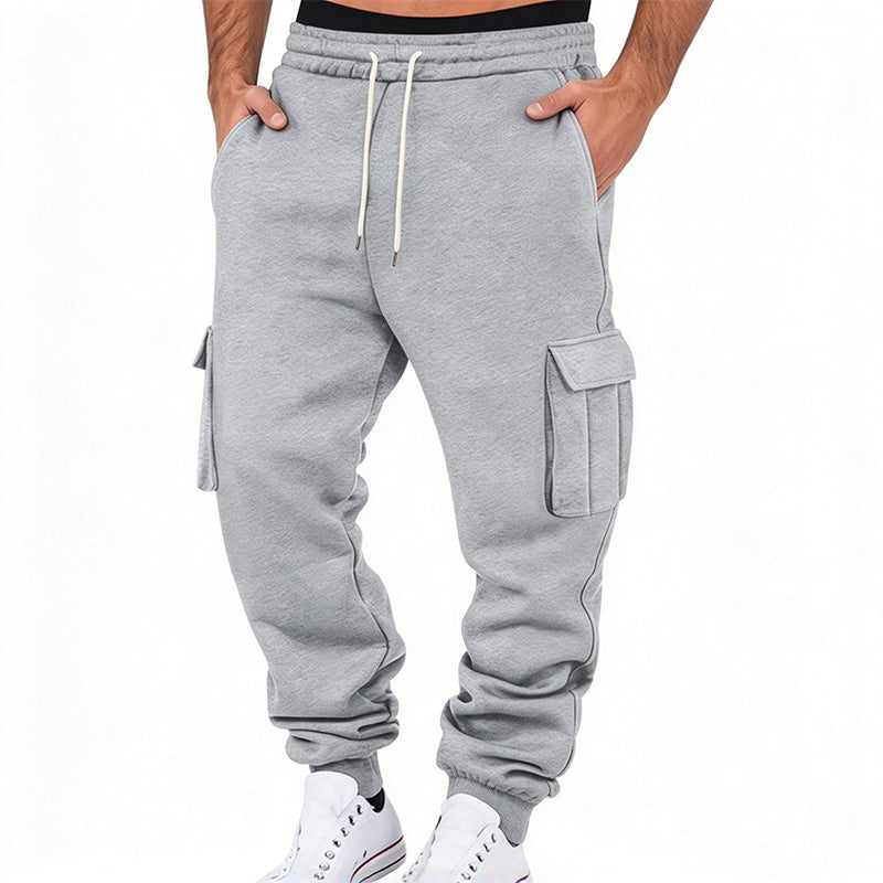 Men's Drawstring Fleece Cargo Pants