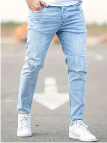 Men's skinny ripped jeans with stretch