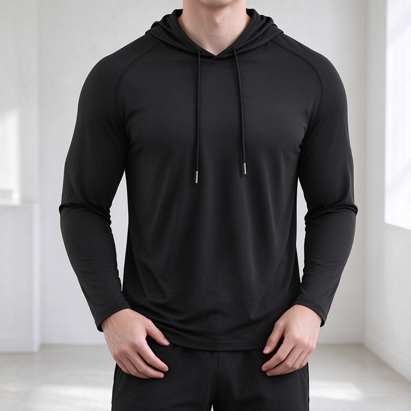 Men’s Long-Sleeve Hooded Pullover Shirt