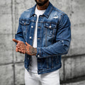 Men's ripped denim jacket