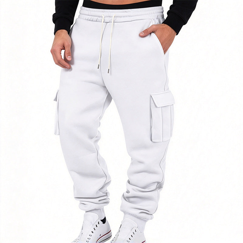 Men's Drawstring Fleece Cargo Pants