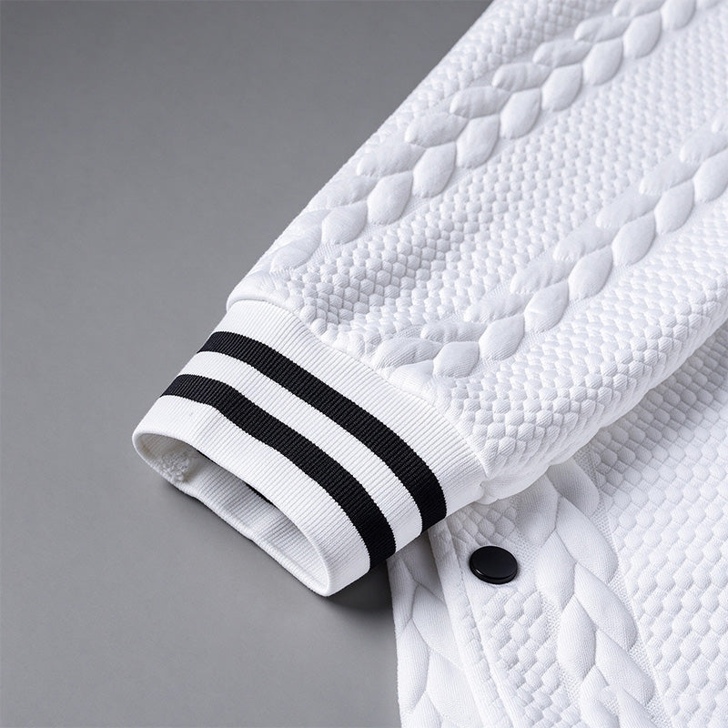 Men's Color-Block Ribbed Long-Sleeve Jacket