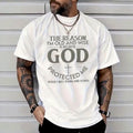 Men's  cotton crew neck "GOD" printed casual short-sleeved shirt